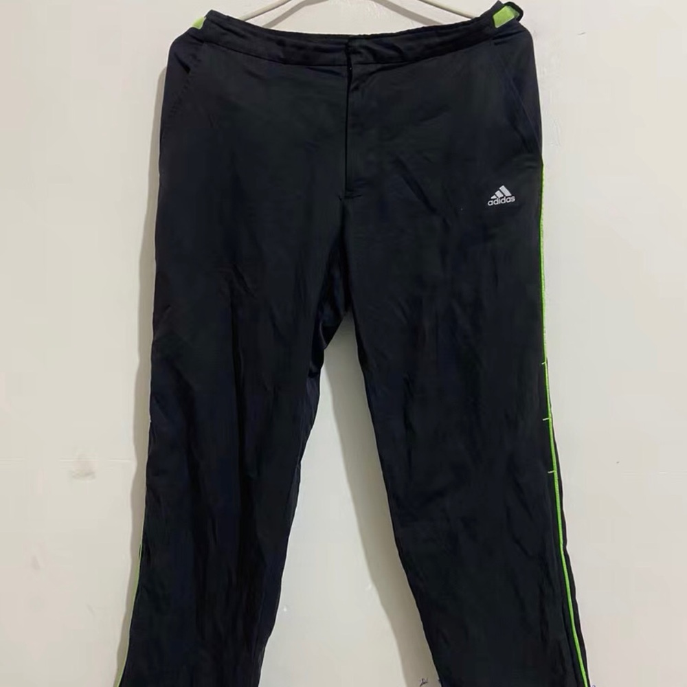 Adidas Men's Black Joggers with Neon Accents